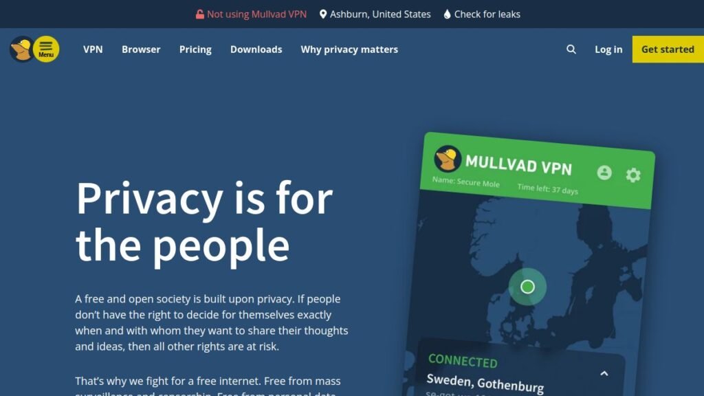 Mullvad — Best for Minimal Account Data